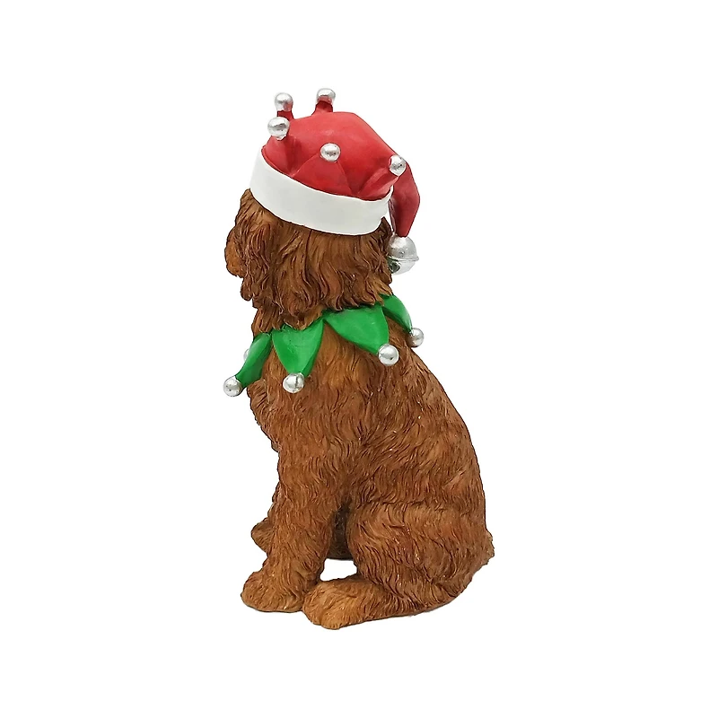 6.75" Brown Dog in Santa Hat Tabletop Décor by Ashland®