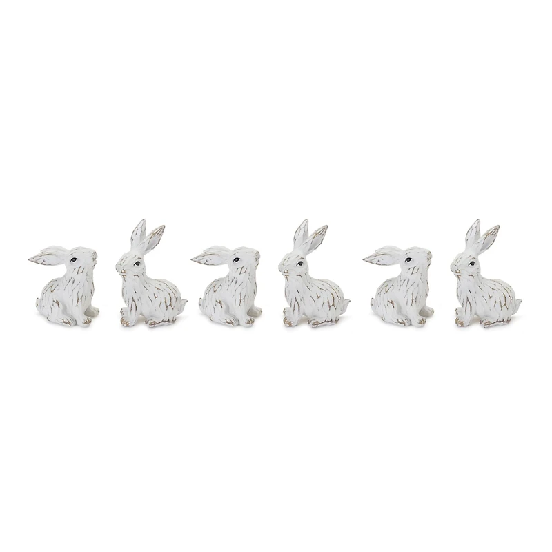 Carved Bunny Figurines Set