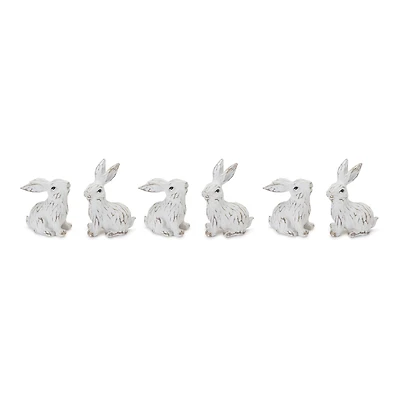 Carved Bunny Figurines Set