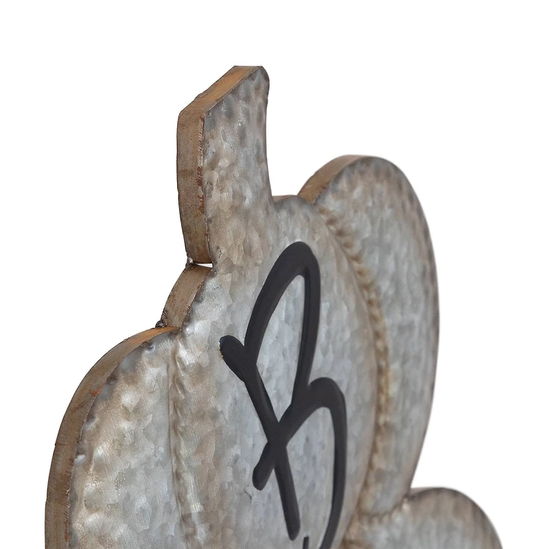 28' Silver & Brown Metal Pumpkin Halloween Decoration