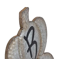 28' Silver & Brown Metal Pumpkin Halloween Decoration