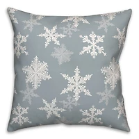 Blue Snowflake Pattern 18" x 18" Throw Pillow