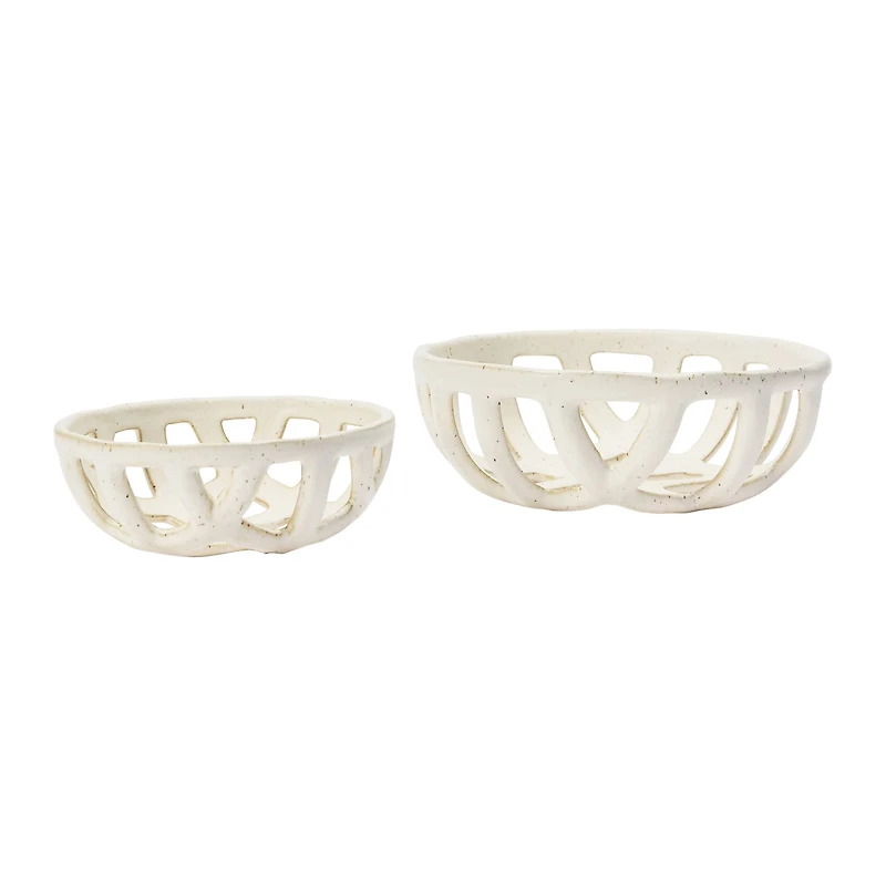 Hello Honey® White Stoneware Fruit Basket Set