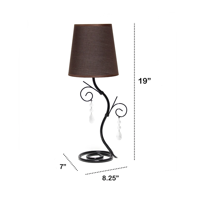 Creekwood Home Priva 19" Ivy Metal Winding Table Lamp