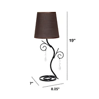 Creekwood Home Priva 19" Ivy Metal Winding Table Lamp