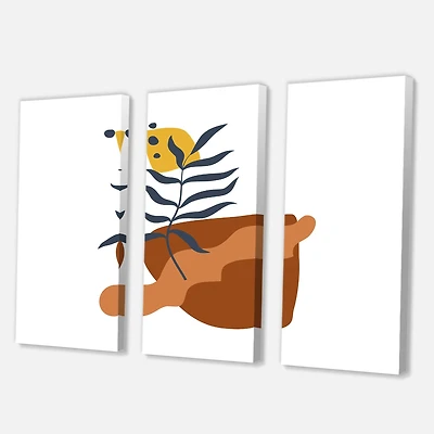 Designart - Elementary Shapes With Abstract Flowers Plants VI