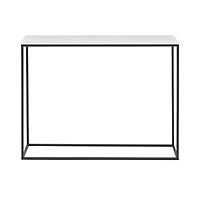 Walker Edison Faux White Marble/Black Open Box Entry Table