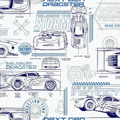 RoomMates Disney Pixar Cars Schematic Peel & Stick Wallpaper