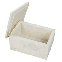 Hello Honey® White Marble Box Storage Container with Lid