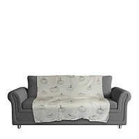 Gray Mini Pumpkin Patterned Coral Fleece Blanket