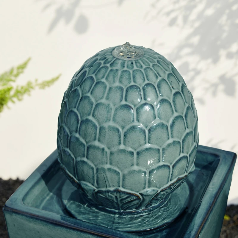 Glitzhome® 36" LED Artichoke Pedestal Ceramic Fountain