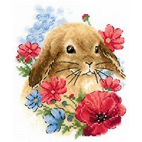 RIOLIS Bunny In Flowers Counted Cross Stitch Kit