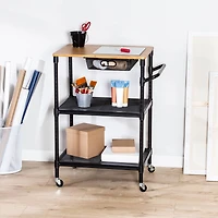 Honey Can Do Black Matte Rolling Storage Cart