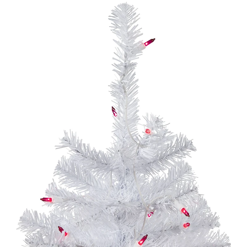 2ft. Pre-Lit White Woodbury Pine Artificial Christmas Tree, Pink Lights