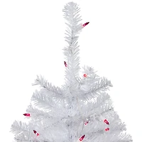2ft. Pre-Lit White Woodbury Pine Artificial Christmas Tree, Pink Lights
