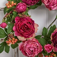 20'' Hot Pink Peony & Berry Wreath
