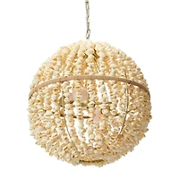 Hello Honey® 19" Round Ball Metal and Shell Ceiling Light