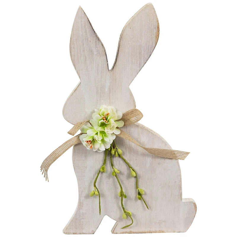 11.25" Distressed Rabbit Silhouette Easter Décor