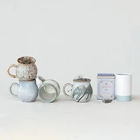 Hello Honey® Artisanal Stoneware Mug with Integrated Teabag Holder Set