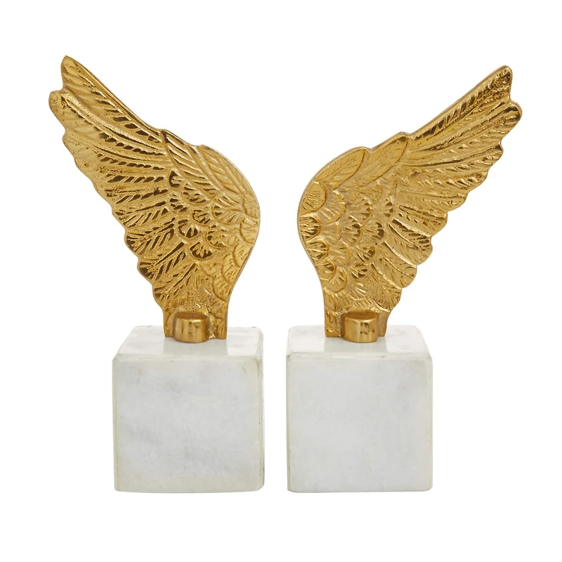 10" Angel Wing Aluminum Bookend Set