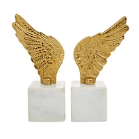 10" Angel Wing Aluminum Bookend Set