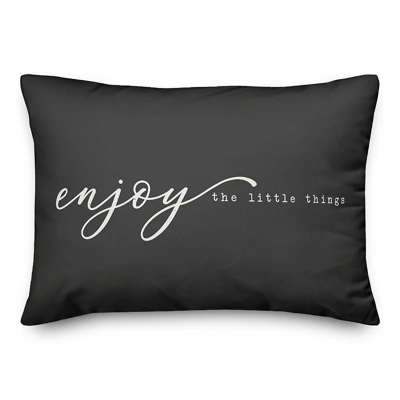 Enjoy The Little Things 20" x 14" Throw Pillow