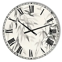 Designart 'Bamboo Leaves Ii Farmhouse Wall Clock