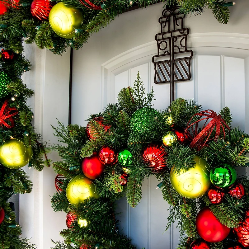 Village Lighting 9ft. Pre-Lit LED Festive Holiday Christmas Garland