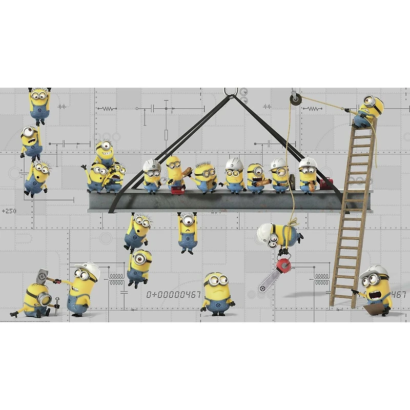 Minions At Work XL Chair Rail Prepasted Mural