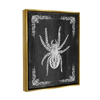 Stupell Industries Black & White Spider Framed Floater Canvas Wall Art