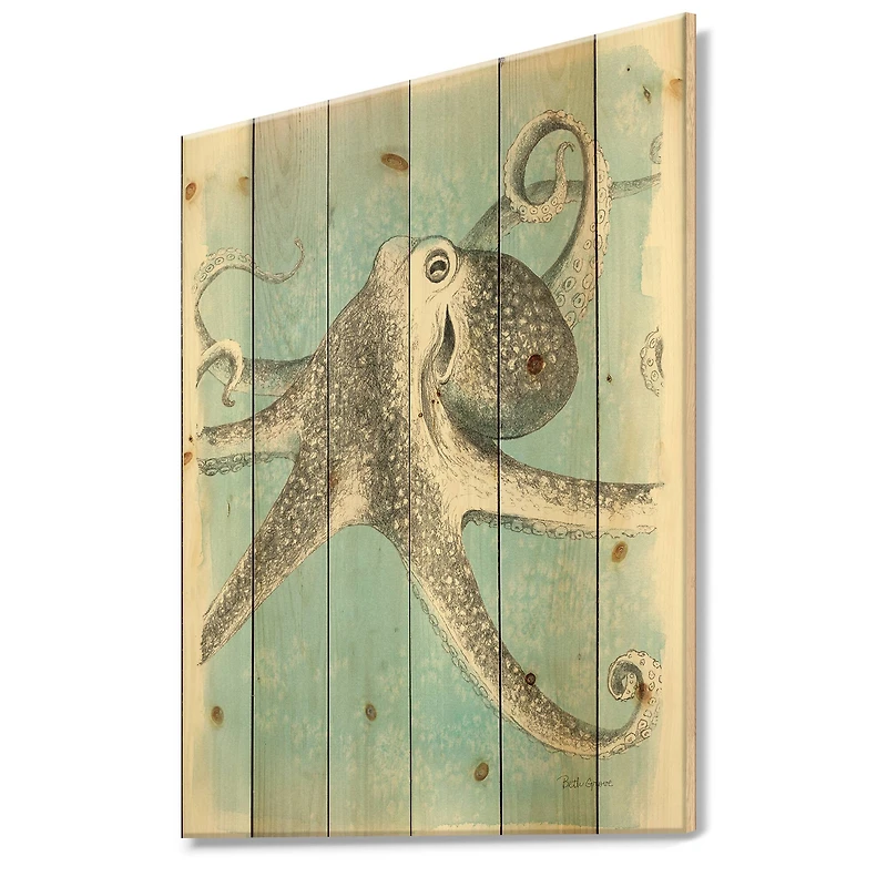 Designart - Coastal Sea Life II octopus sketches