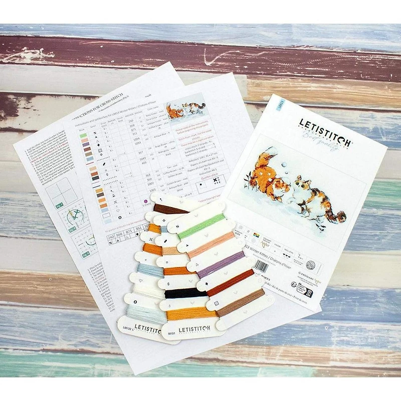 LetiStitch Winter Kitties Counted Cross Stitch Kit