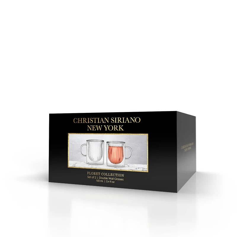 JoyJolt® Christian Siriano 5.4oz. Floret Insulated Glasses, 2ct.