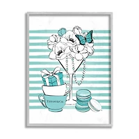 Stupell Industries Glass of Glam Fashion Gray Framed Wall Art