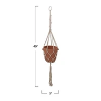 Hello Honey® 40" Natural Handwoven Cotton Macramé Plant Hanger