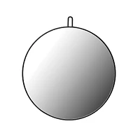 23.5" Round Metal Framed Wall Mirror with Hanger