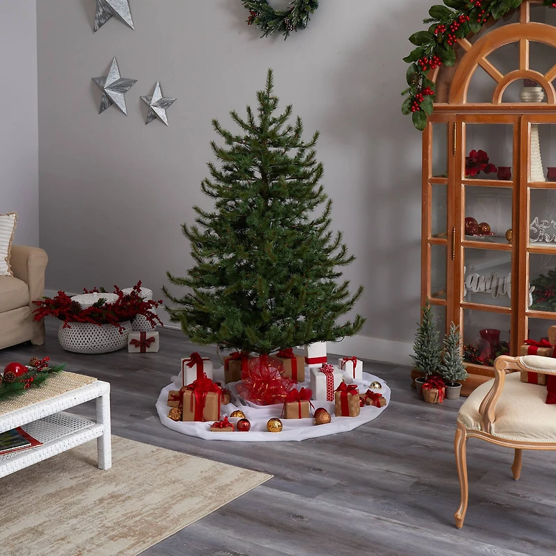 6ft. Pre-Lit Vancouver Mountain Pine Artificial Christmas Tree, Clear Lights