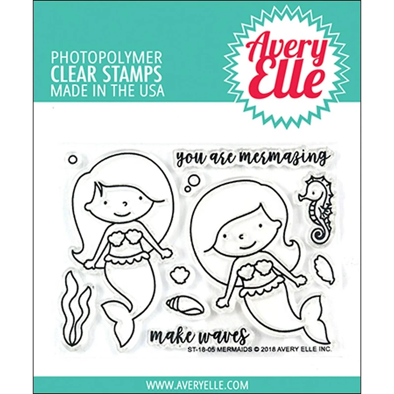 Avery Elle Mermaids Clear Stamp Set