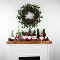 18.75" Red Sleigh with Sentiment Buckets Christmas Table Centerpiece