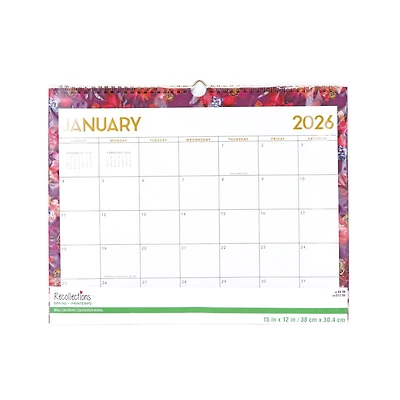 15" x 12" Pink Jungle 2026 Wall Calendar by Recollections™