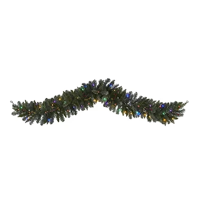 6ft. LED Flocked Pine Christmas Garland
