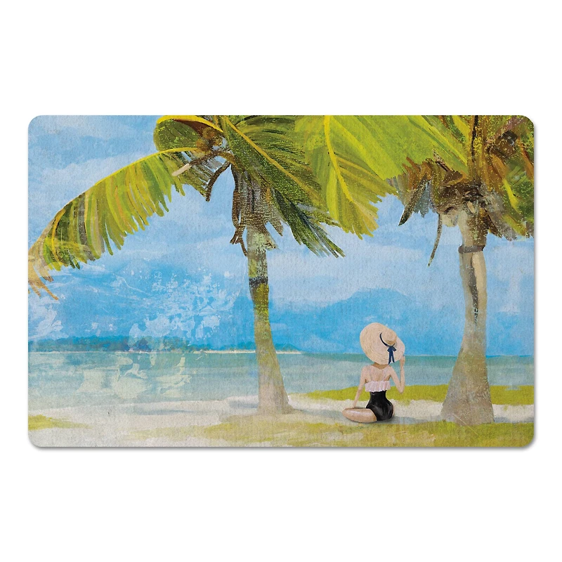 Woman Between Palms 27" x 18" Floor Mat