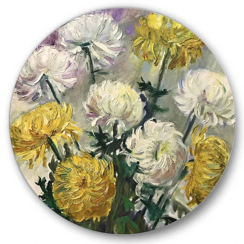 Designart - White and Golden Daisies
