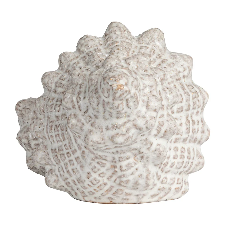 Hello Honey® 10.25" White Reactive Glaze Conch Shell Stoneware Tabletop Décor