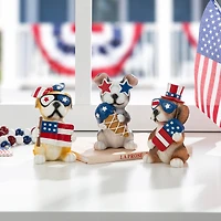 Glitzhome® Patriotic Americana Dog Table Décor Set