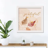 Grateful Fall Foliage Wall Art in White Frame