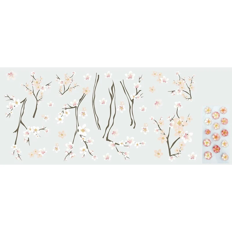 RoomMates Cherry Blossom Branch Decals with 3D Embellishments
