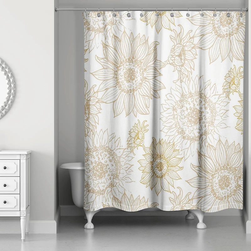 Large Sunflower Head Shower Curtain