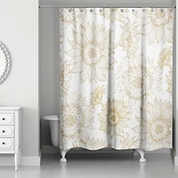Large Sunflower Head Shower Curtain