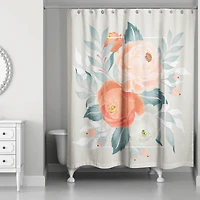 Orange Floral 71" x 74" Shower Curtain